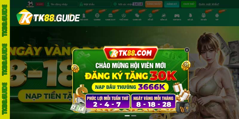 Hướng dẫn đăng nhập TK88 nhận free 30K